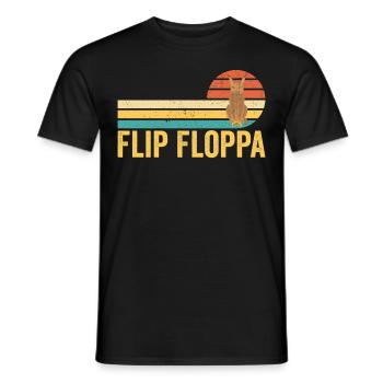 Big Floppa Karakal Katze Meme Retro - Männer T-Shirt - Schwarz - Vorne - AI Model Male 178 light (178cm)