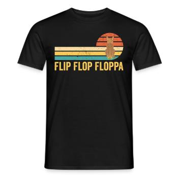 Big Floppa Karakal Katze Meme Retro - Männer T-Shirt - Schwarz - Vorne - AI Model Male 178 light (178cm)