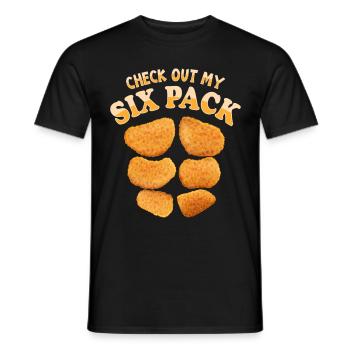 Check Out My Six Pack Chicken Nugget Lover - Men's T-Shirt - black - Front - AI Model Male 178 light (178cm)