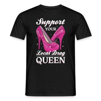 LGBTQ Soutenez votre drag queen locale - T-shirt homme - noir - Devant - AI Model Male 178 light (178cm)