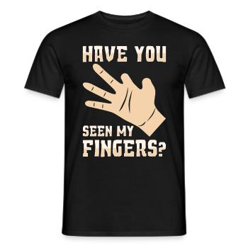 Avez-vous vu mes doigts? Amputé d’un doigt - T-shirt homme - noir - Devant - AI Model Male 178 light (178cm)