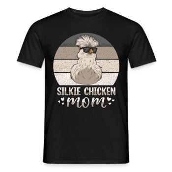 Silkie Chicken Mom Poulet chinois en soie - T-shirt homme - noir - Devant - AI Model Male 178 light (178cm)