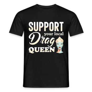 Soutenez votre drag queen Pride locale - T-shirt homme - noir - Devant - AI Model Male 178 light (178cm)