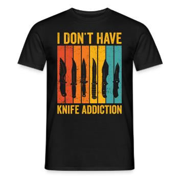 Drôle de collectionneur de couteaux rétro - T-shirt homme - noir - Devant - AI Model Male 178 light (178cm)