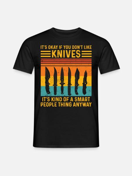 Lustiger Messersammler - Männer T-Shirt - Schwarz