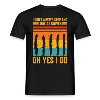 Drôle de collectionneur de couteaux - T-shirt homme - noir - Devant - AI Model Male 178 light (178cm)