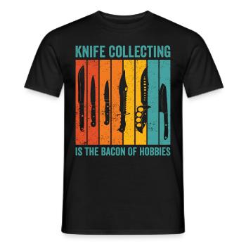 Drôle de collectionneur de couteaux - T-shirt homme - noir - Devant - AI Model Male 178 light (178cm)