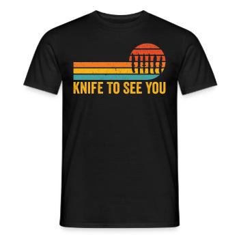 Drôle de collectionneur de couteaux Messersammeln - T-shirt homme - noir - Devant - AI Model Male 178 light (178cm)