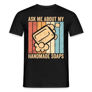 Funny soap making soap maker - Men's T-Shirt - black - Front - AI Model Male 178 light (178cm)