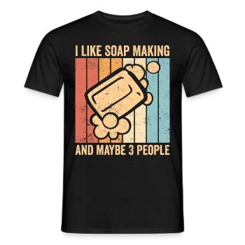 Funny soap making soap maker - Men's T-Shirt - black - Front - AI Model Male 178 light (178cm)