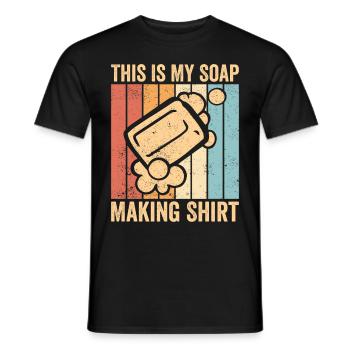 Funny soap making soap maker - Men's T-Shirt - black - Front - AI Model Male 178 light (178cm)