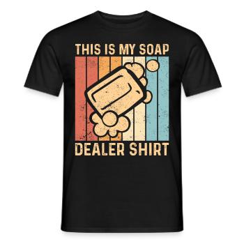 Funny soap making soap maker - Men's T-Shirt - black - Front - AI Model Male 178 light (178cm)