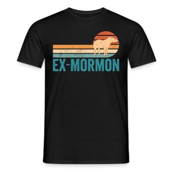 Ex Mormonen Tapir Pferd LDS Retro Exmo - Männer T-Shirt - Schwarz - Vorne - AI Model Male 178 light (178cm)
