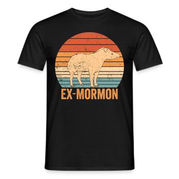 Ex Mormonen Tapir Pferd LDS Retro Exmo - Männer T-Shirt - Schwarz - Vorne - AI Model Male 178 light (178cm)