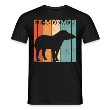 Ex Mormonen Tapir Pferd LDS Retro Exmo - Männer T-Shirt - Schwarz - Vorne - AI Model Male 178 light (178cm)