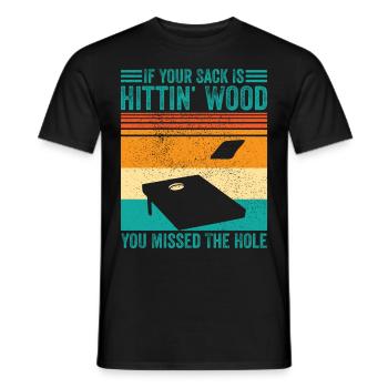 Funny cornhole - Men's T-Shirt - black - Front - AI Model Male 178 light (178cm)