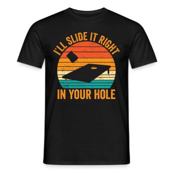 Funny Cornhole Corn Hole Retro - Men's T-Shirt - black - Front - AI Model Male 178 light (178cm)