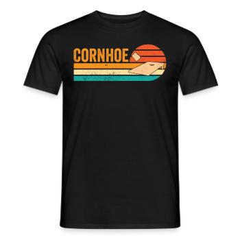Funny Cornhole Corn Hole Retro - Men's T-Shirt - black - Front - AI Model Male 178 light (178cm)