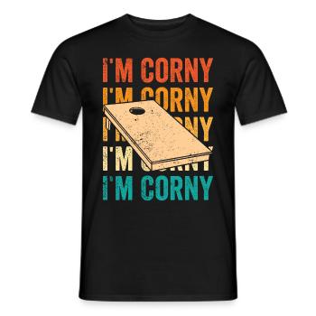 Funny Cornhole Corn Hole Retro - Men's T-Shirt - black - Front - AI Model Male 178 light (178cm)