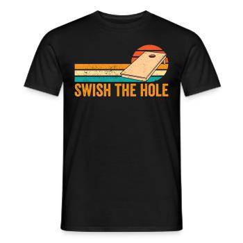 Funny Cornhole Corn Hole Retro - Men's T-Shirt - black - Front - AI Model Male 178 light (178cm)