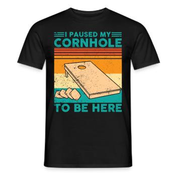 Funny Cornhole Corn Hole - Men's T-Shirt - black - Front - AI Model Male 178 light (178cm)