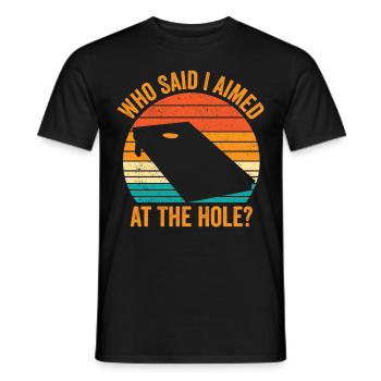 Drôle de trou de maïs Cornhole Retro - T-shirt homme - noir - Devant - AI Model Male 178 light (178cm)