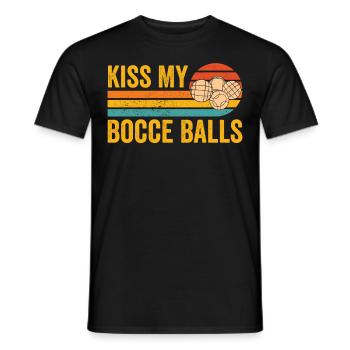 Drôle de boule de boccia rétro - T-shirt homme - noir - Devant - AI Model Male 178 light (178cm)