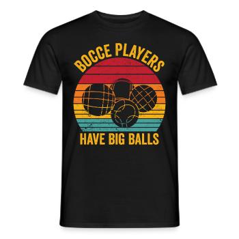 Funny Boccia Ball Retro - Men's T-Shirt - black - Front - AI Model Male 178 light (178cm)