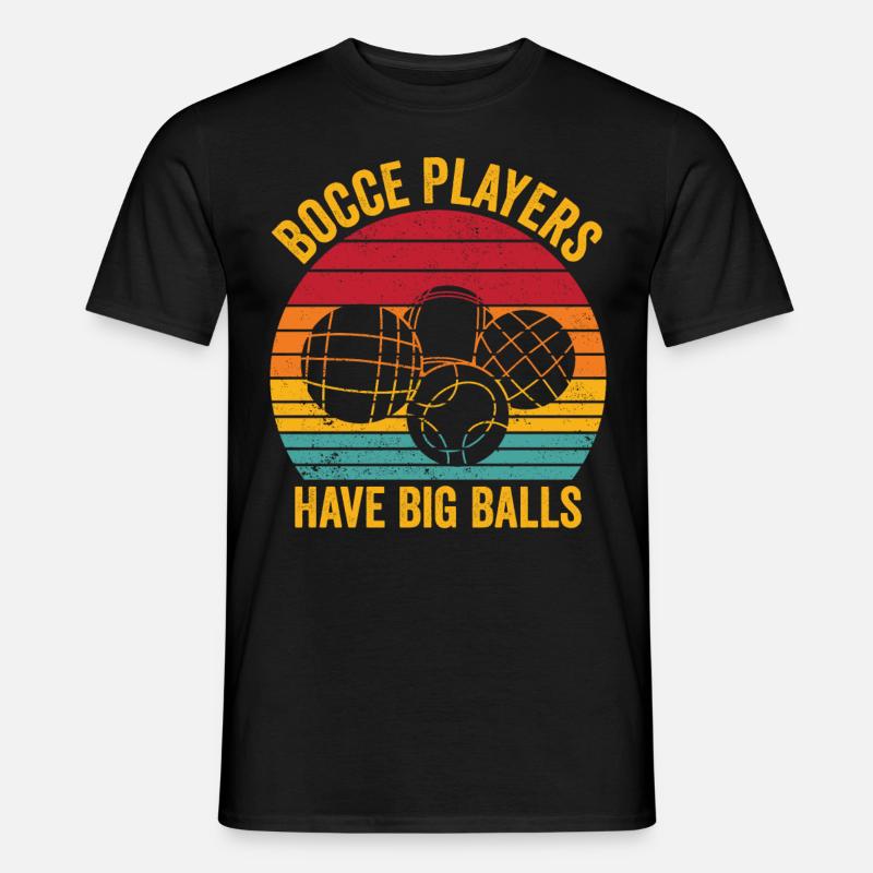 Lustige Bocciakugel Retro - Männer T-Shirt - Schwarz