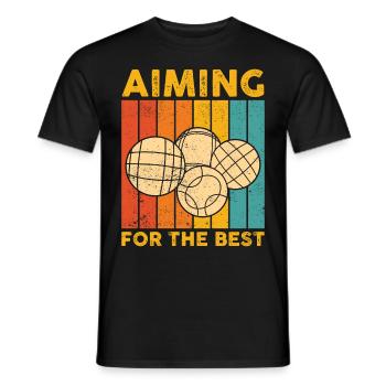 Drôle de boule de boccia rétro - T-shirt homme - noir - Devant - AI Model Male 178 light (178cm)