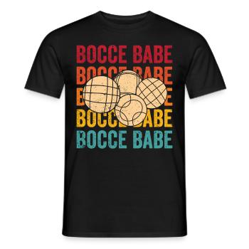 Drôle de boule de boccia rétro - T-shirt homme - noir - Devant - AI Model Male 178 light (178cm)