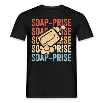 Funny soap making soap maker - Men's T-Shirt - black - Front - AI Model Male 178 light (178cm)