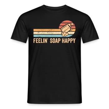Funny soap making soap maker - Men's T-Shirt - black - Front - AI Model Male 178 light (178cm)