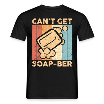 Funny soap making soap maker - Men's T-Shirt - black - Front - AI Model Male 178 light (178cm)