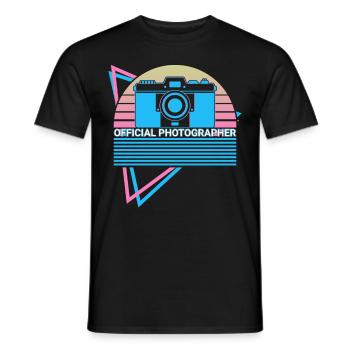 Caméra Photographie Rétro - T-shirt homme - noir - Devant - AI Model Male 178 light (178cm)