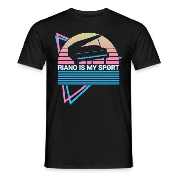 Piano Is My Sport Keyboard Piano Retro - Men's T-Shirt - black - Front - AI Model Male 178 light (178cm)