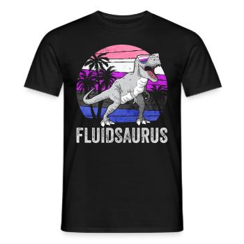 Genre Fluid Pride Flag Dinosaure Trex LGB - T-shirt homme - noir - Devant - AI Model Male 178 light (178cm)