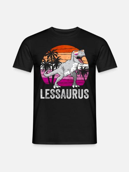 Lesben Stolz Flagge Dinosaurier Trex LGBTQ - Männer T-Shirt - Schwarz