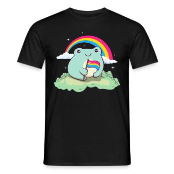 Pansexual Pride Pan Flag Mignon Grenouille Subtil - T-shirt homme - noir - Devant - AI Model Male 178 light (178cm)