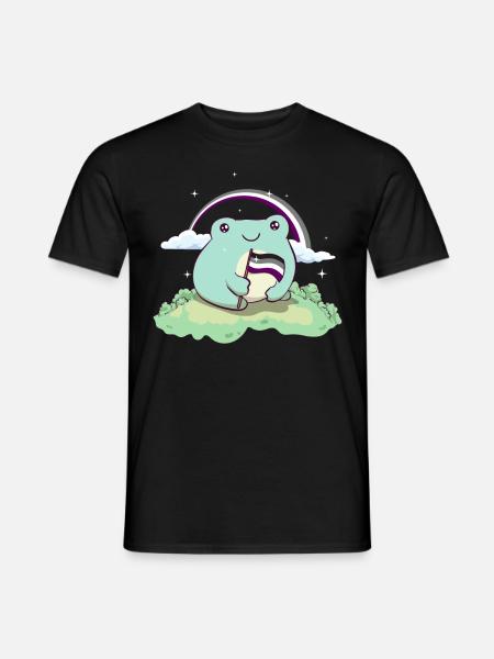 Asexual Pride Ace Flag Cute Frog Subtle LGBTQ - Männer T-Shirt - Schwarz