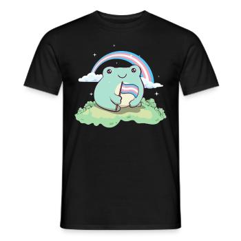 Transgender Stolz Trans Flagge Frosch Subtil LGBTQ - Männer T-Shirt - Schwarz - Vorne - AI Model Male 178 light (178cm)