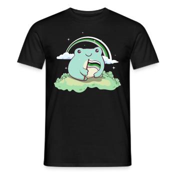 Demiromantische Stolzflagge Niedlicher Frosch Subt - Männer T-Shirt - Schwarz - Vorne - AI Model Male 178 light (178cm)