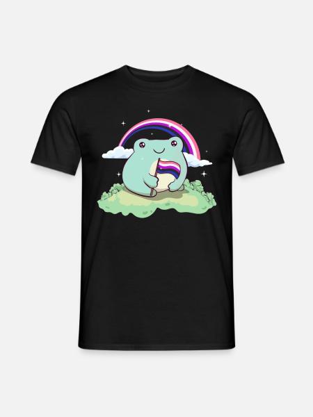 Gender Fluid Stolz Flagge Netter Frosch Subtil LGB - T-shirt herr - svart