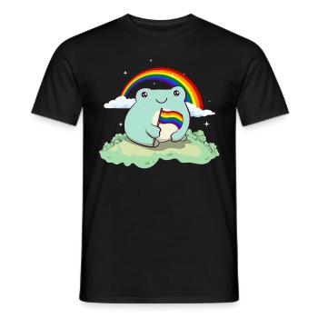 Gay Pride Rainbow Flag Mignonne Grenouille - T-shirt homme - noir - Devant - AI Model Male 178 light (178cm)