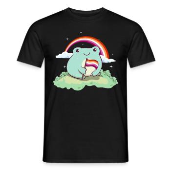 Lesben Stolz Flagge Netter Frosch Subtil LGBTQ - Männer T-Shirt - Schwarz - Vorne - AI Model Male 178 light (178cm)