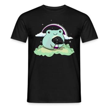 Asexual Pride Ace Flag Cute Frog Mushroom Subtle - Männer T-Shirt - Schwarz - Vorne - AI Model Male 178 light (178cm)