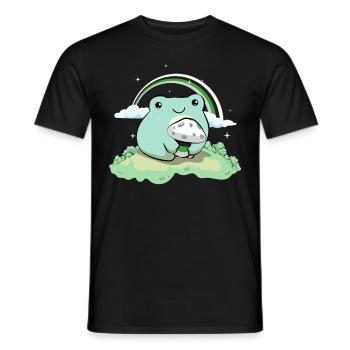 Demiromantique Pride Flag Mignon Grenouille Pi - T-shirt homme - noir - Devant - AI Model Male 178 light (178cm)