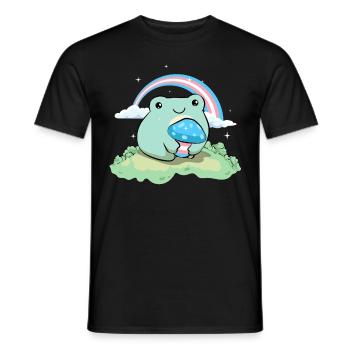 Transgender Pride Trans Flag Cute Frog P - Men's T-Shirt - black - Front - AI Model Male 178 light (178cm)