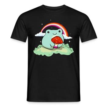 Lesben Stolz Flagge Netter Frosch Pilz Subtil LGBT - Männer T-Shirt - Schwarz - Vorne - AI Model Male 178 light (178cm)