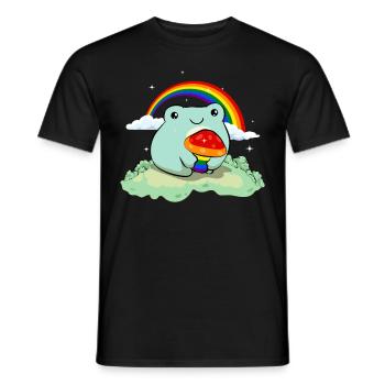 Gay Pride Rainbow Flag Mignonnes Grenouilles - T-shirt homme - noir - Devant - AI Model Male 178 light (178cm)